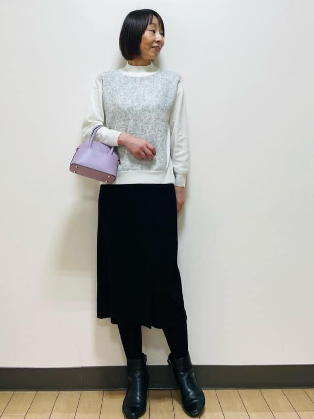 Riiさんの「Reflect｜【SS-4Lサイズ／衿が顔に当たらない◎】スタンドネックミドルコート」を使ったコーディネート