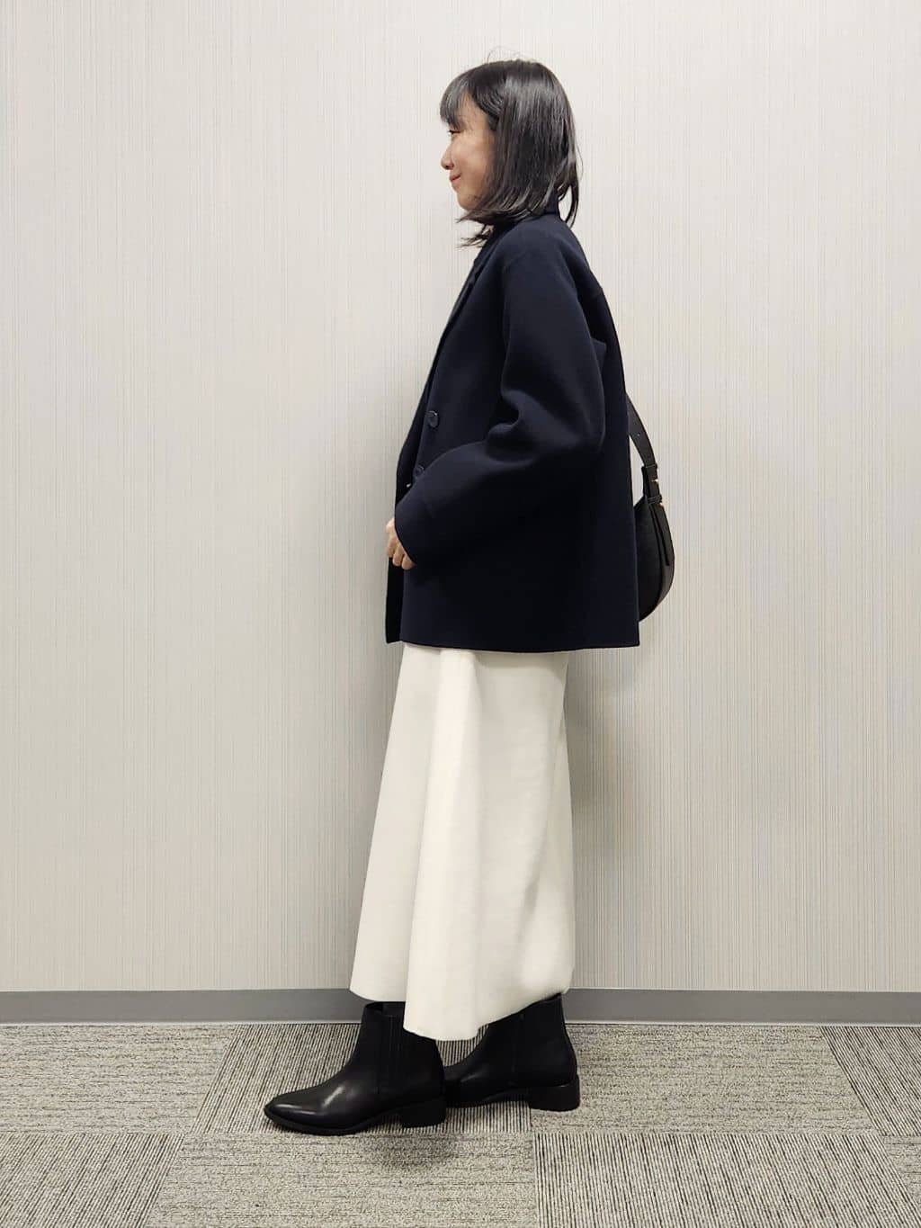 naraさんの「Dessin｜【洗える】ウール混リバーメルトンコート」を使ったコーディネート