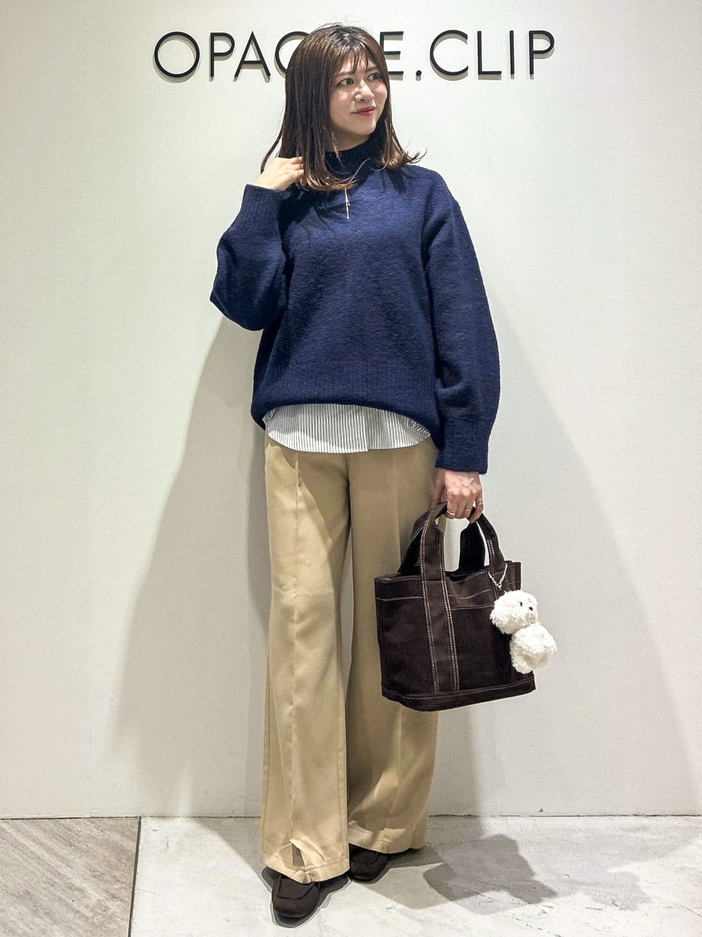 もんちゃんさんの「OPAQUE.CLIP｜ふわふわハイネックニット【洗濯機OK】」を使ったコーディネート