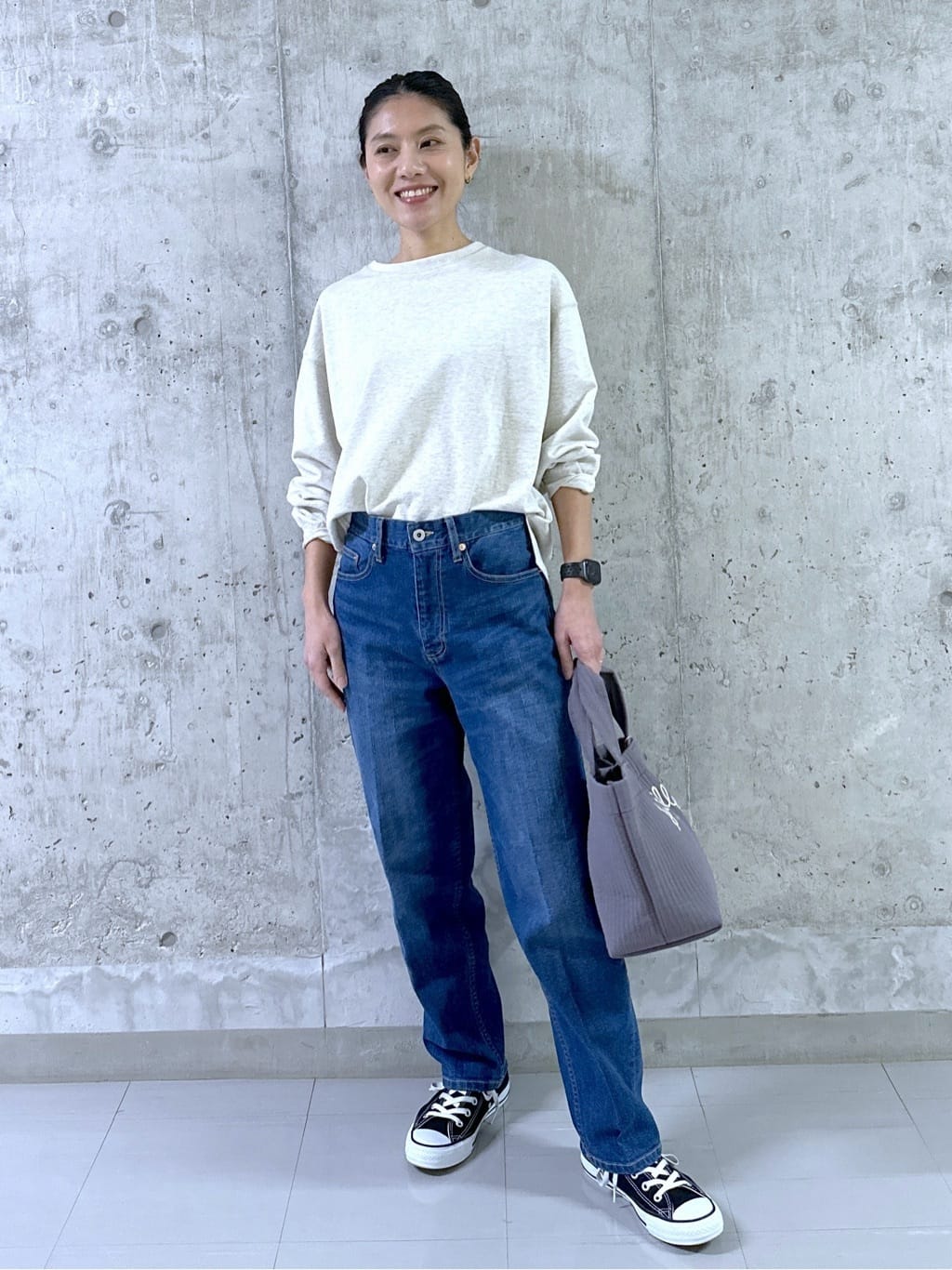 kumiさんの「Dessin｜【360度可愛い・洗える】バックヘンリーカットソー」を使ったコーディネート