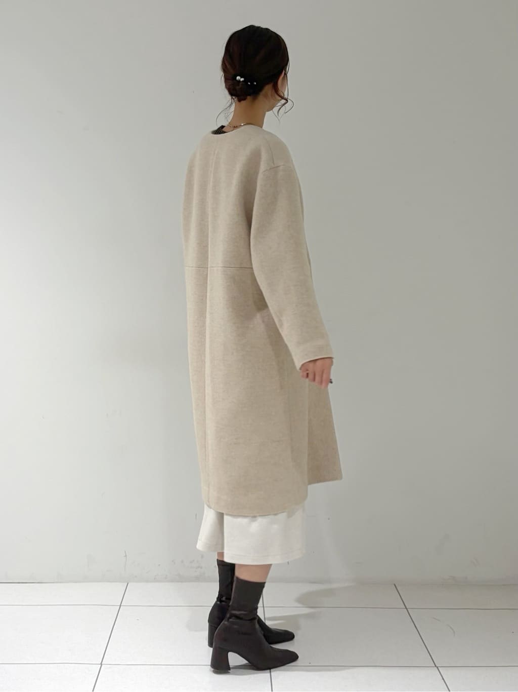 shioriさんの「INDIVI｜【洗える】ケーブルデザイン ラウンドヘムニット」を使ったコーディネート