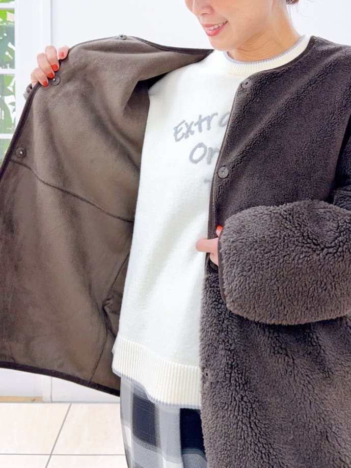 Osawaさんの「Dessin｜ボアイヤーフラップ付きキャップ」を使ったコーディネート