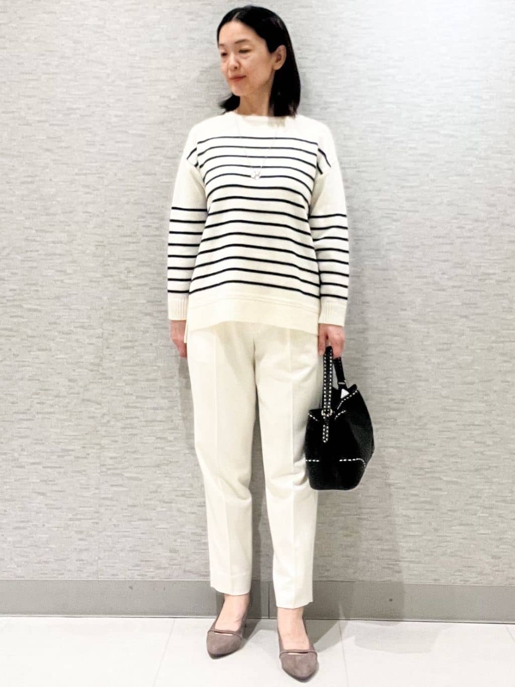marikoさんの「Reflect｜【腰周りすっきり◎】センタープレス入りテーパードパンツ」を使ったコーディネート