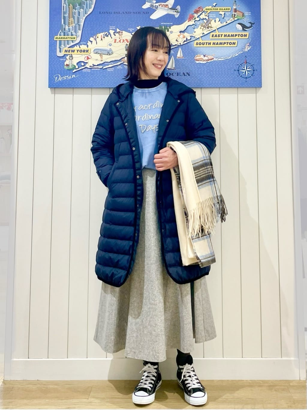 uwatokoさんの「Dessin｜【撥水・2WAY】ミュラーダウンコートロング丈」を使ったコーディネート