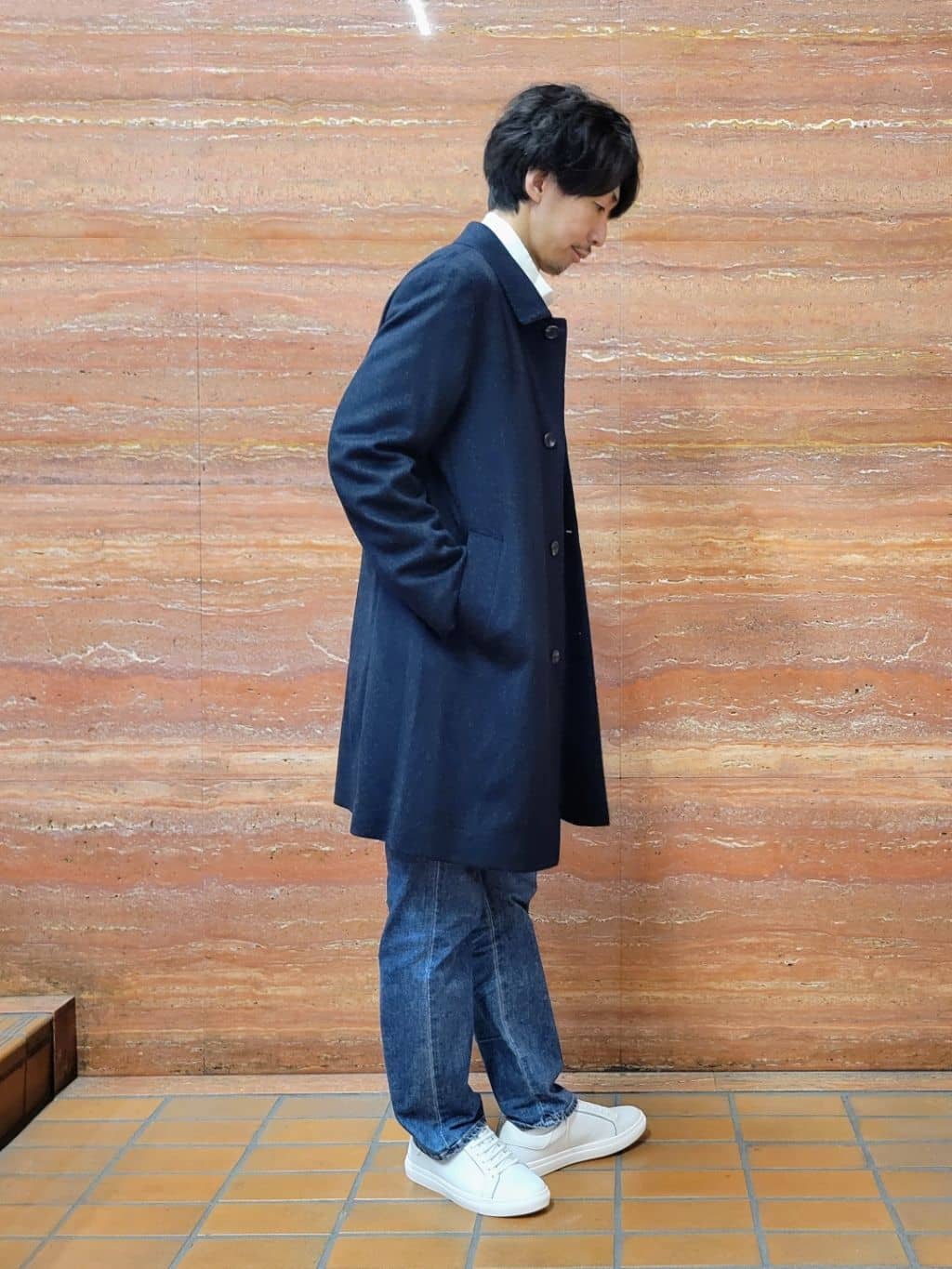piroyaさんの「TAKEO KIKUCHI｜カシミヤブレンド ビーバー調ステンカラーコート」を使ったコーディネート