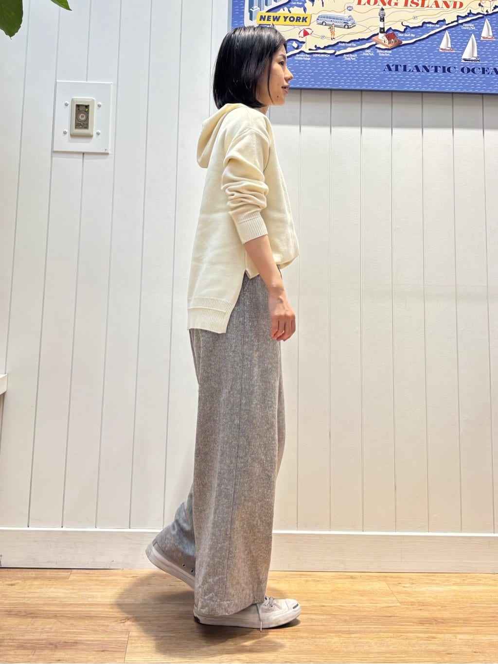 OKADAさんの「Dessin｜【洗える／体型カバー】ちょうどいいニットパーカ」を使ったコーディネート