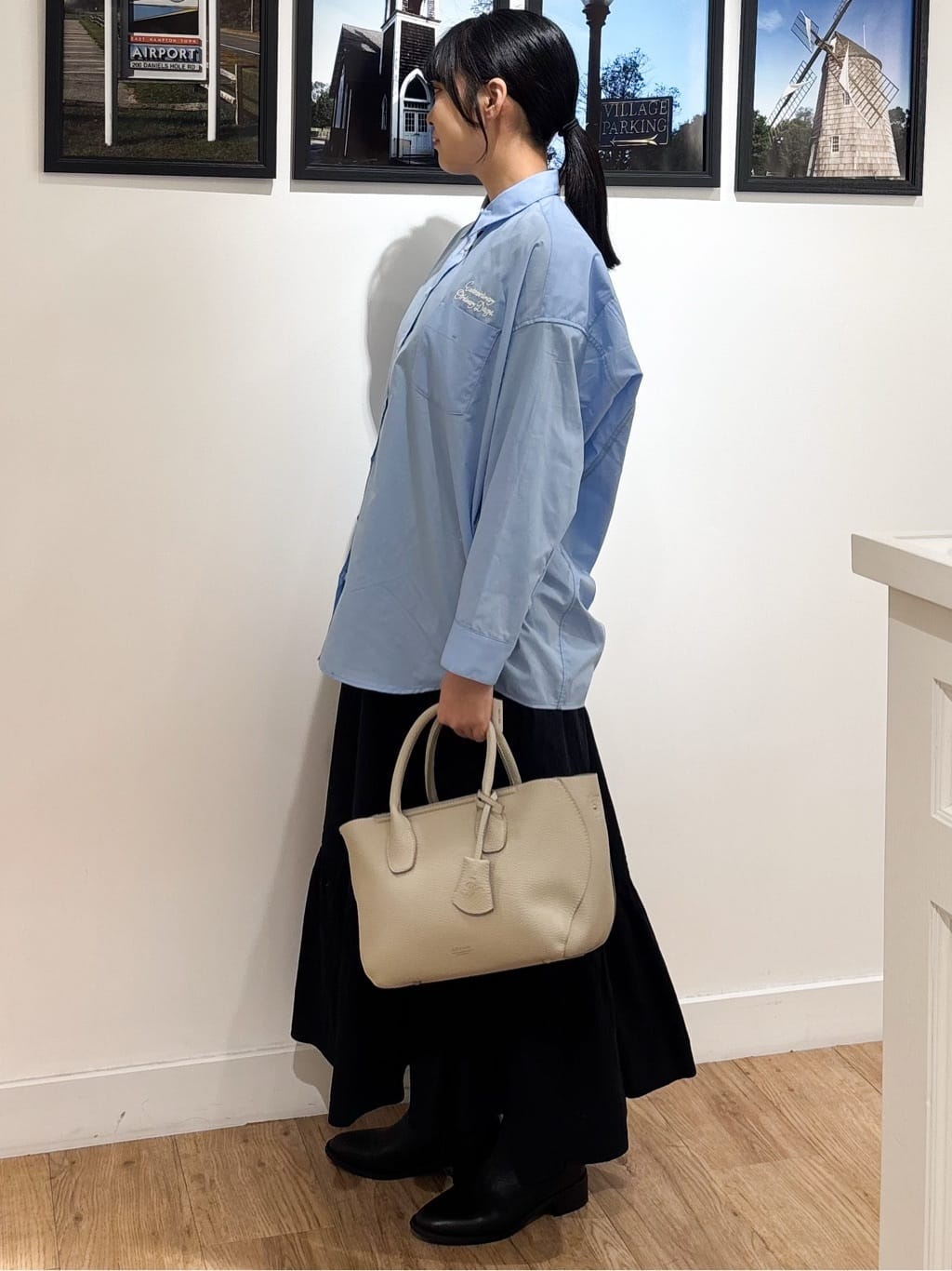 Ririkaさんの「Dessin｜【洗える】刺繍ロゴ入りオーバーシャツ」を使ったコーディネート