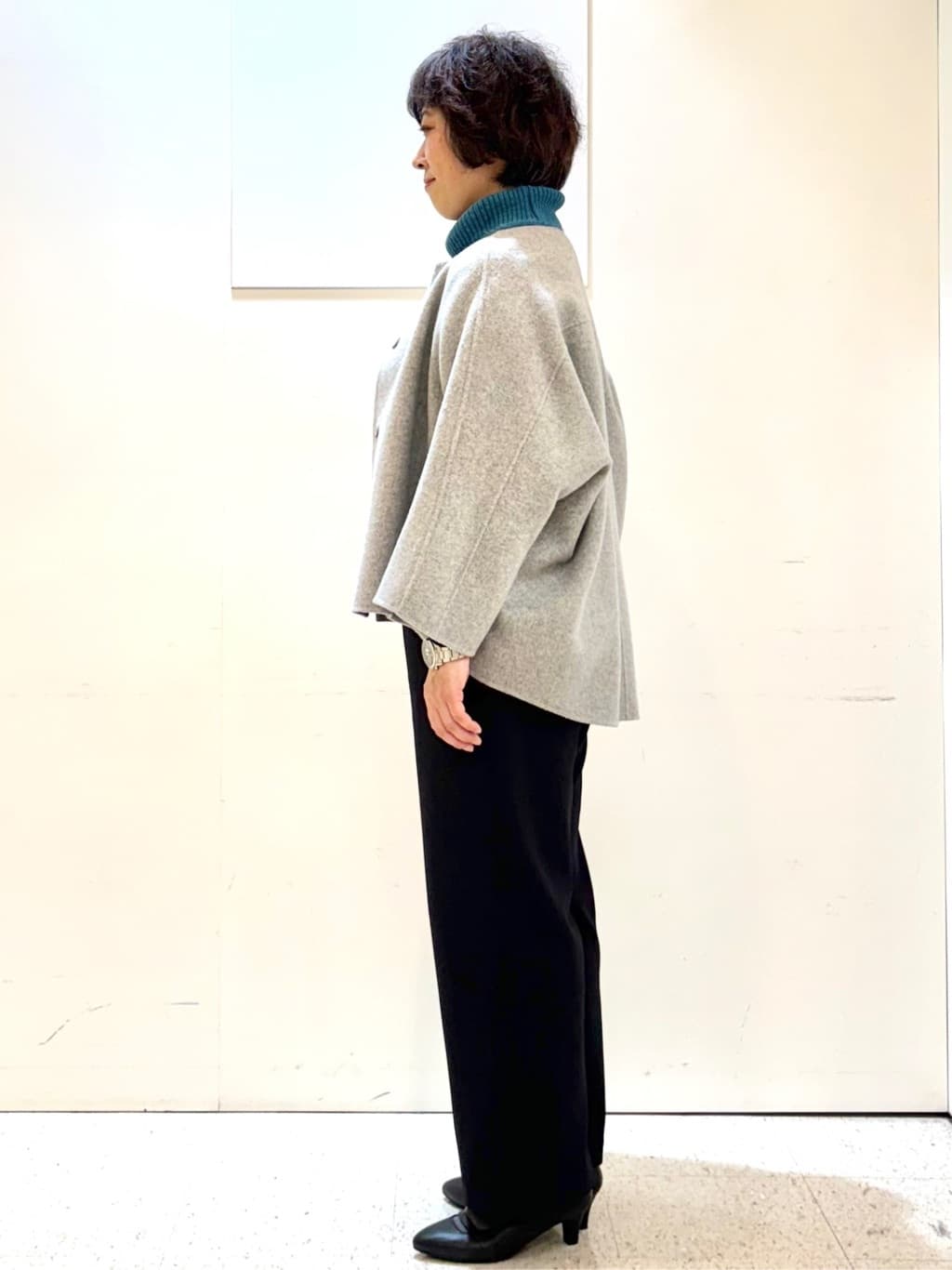 ヤスコさんの「Reflect｜【ほんのりラメ感◎】ふわふわフェザーヤーンハイネックニット」を使ったコーディネート