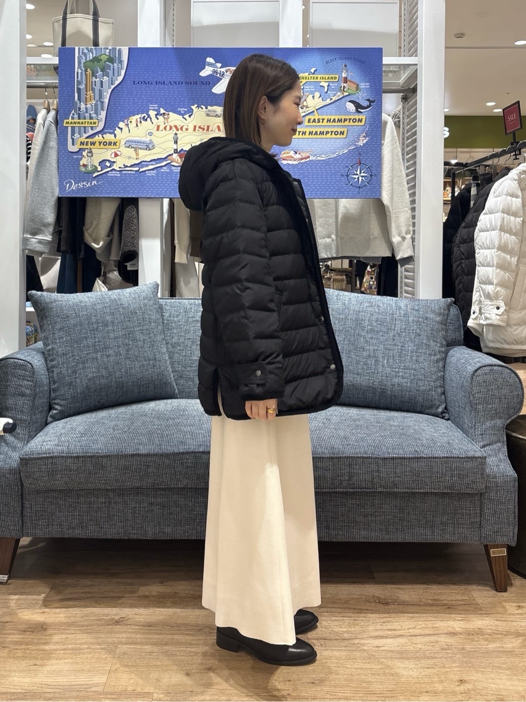 risaさんの「Dessin｜【撥水・2WAY】ミュラーダウンコートミドル丈」を使ったコーディネート