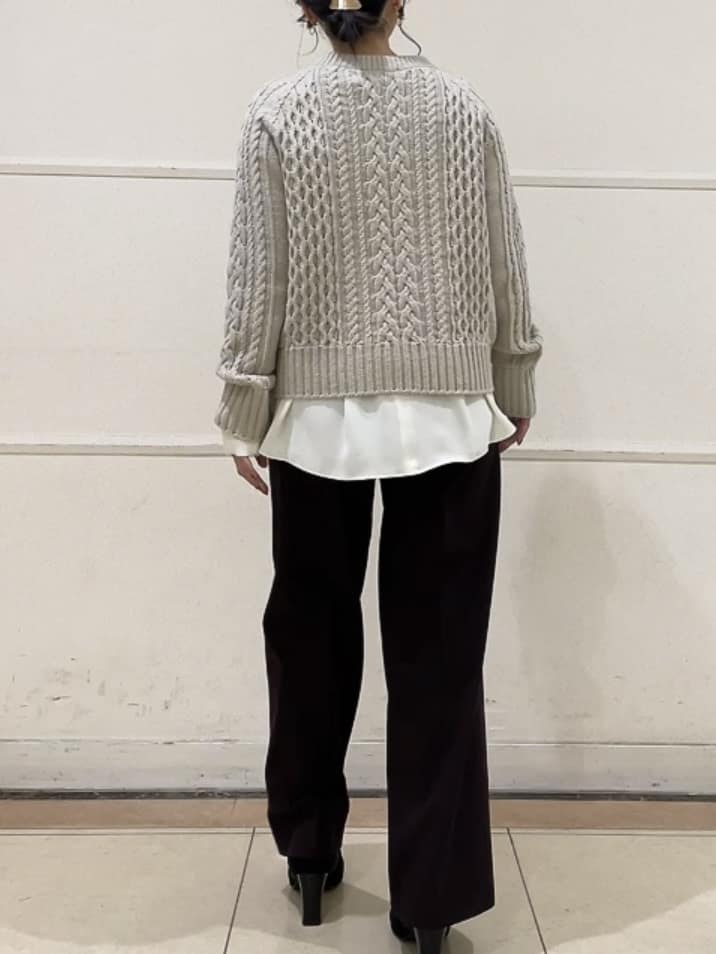 watanabeさんの「UNTITLED｜【洗える】スポンディッシュ ケーブル柄ニット」を使ったコーディネート
