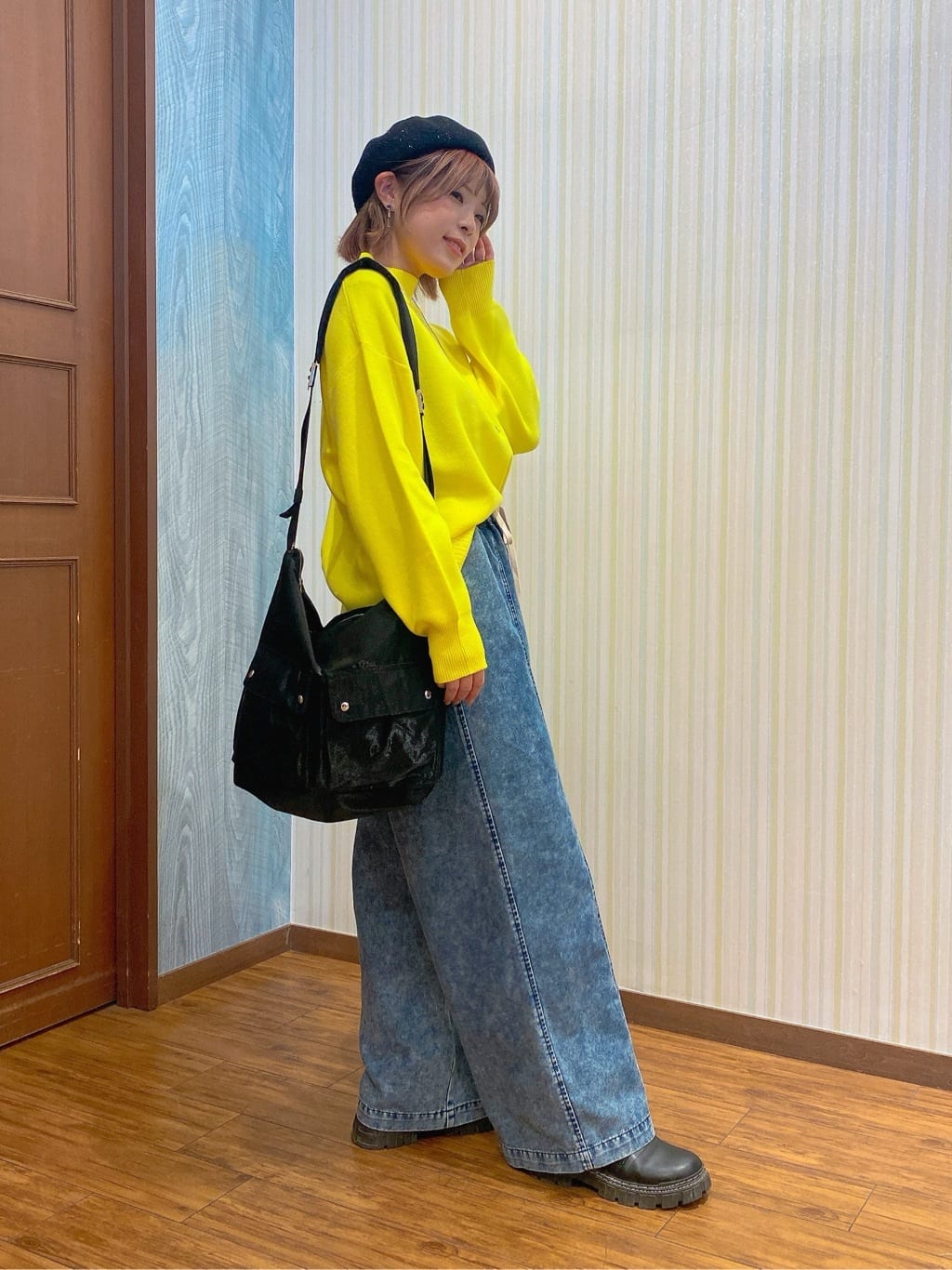 ayaさんの「SHOO･LA･RUE｜【洗濯機可/S-LL】厚すぎない　ゆったりシンプルもちもちニット」を使ったコーディネート