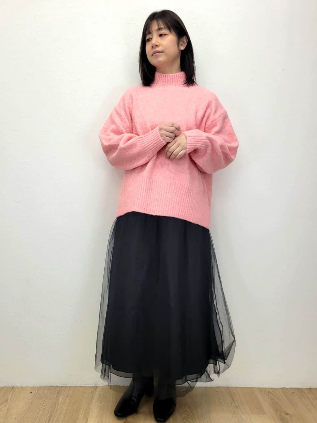 LISAさんの「OPAQUE.CLIP｜ふわふわハイネックニット【洗濯機OK】」を使ったコーディネート