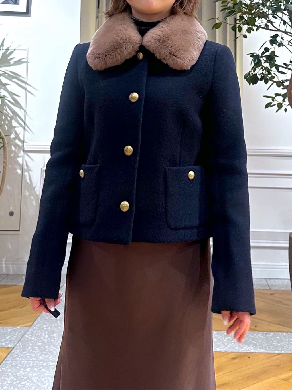なべこさんの「DRESSTERIOR｜シルクブレンドメリノウールリブプルオーバー」を使ったコーディネート