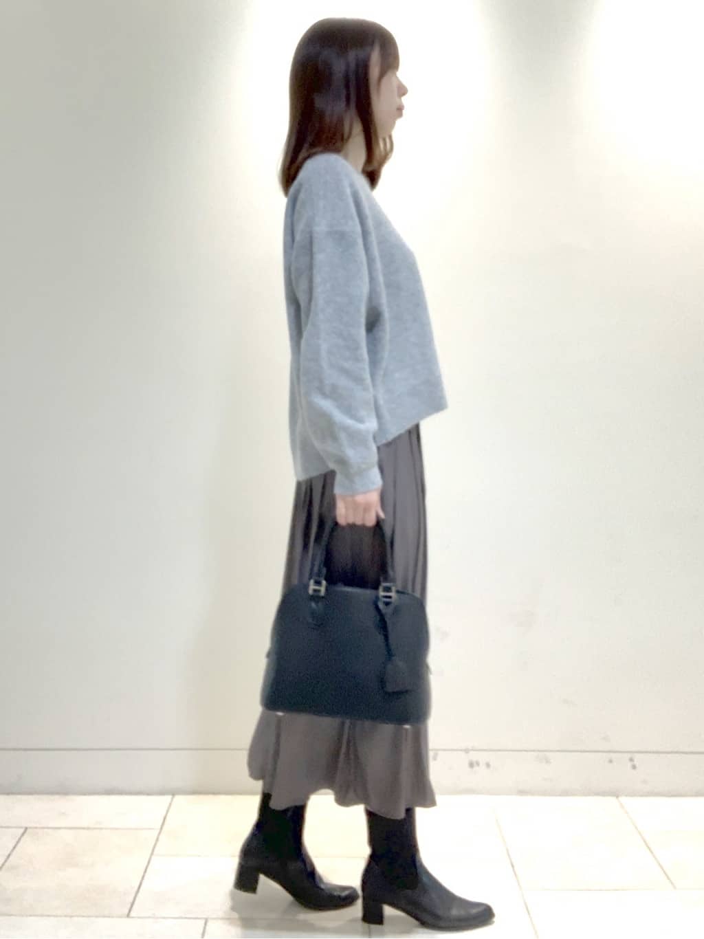 ヤマグチさんの「Reflect｜【SS-4Lサイズ／衿が顔に当たらない◎】スタンドネックミドルコート」を使ったコーディネート