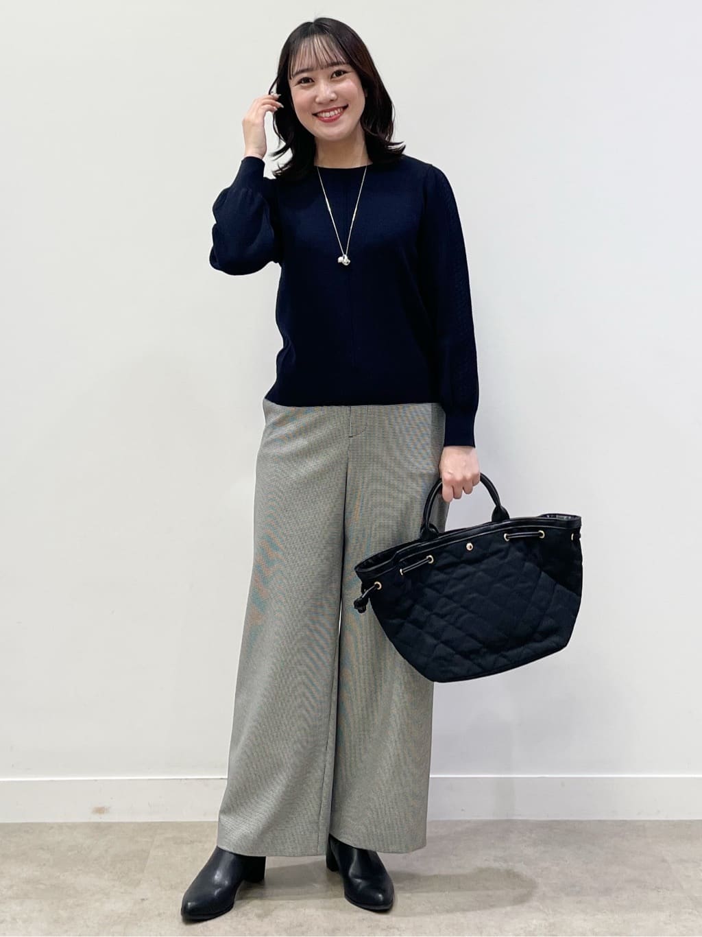 yukariさんの「Reflect｜【選べる8色／スカートにもパンツにも◎】ウール混ボートネックニット」を使ったコーディネート