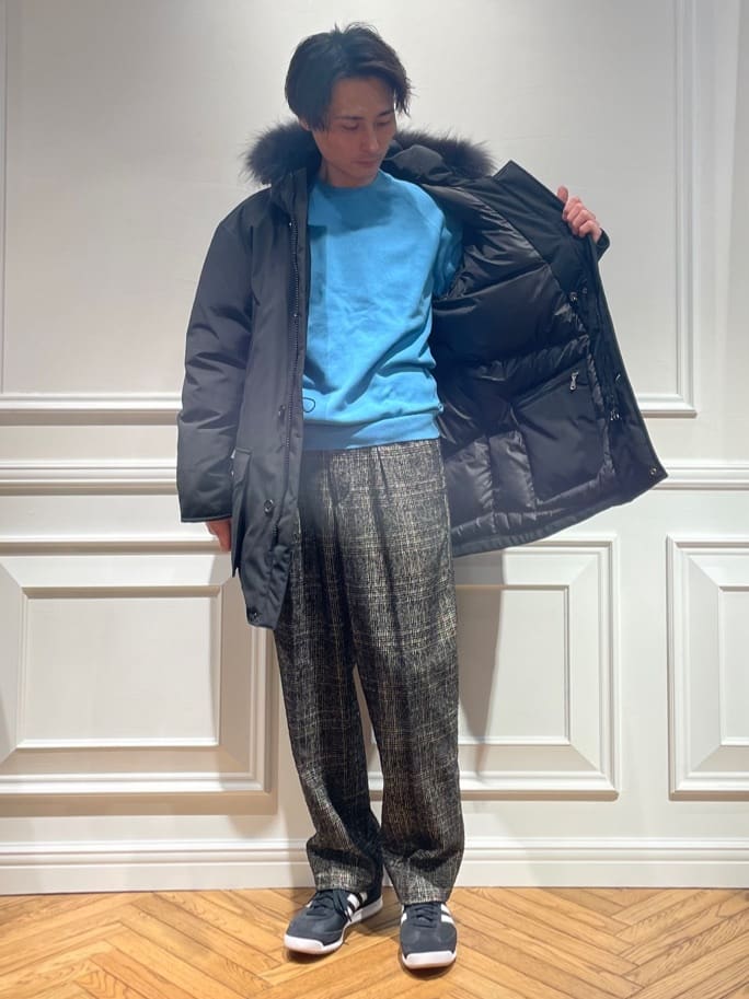 橋本さんの「DRESSTERIOR｜◆ウォッシャブル コットンカシミヤスムースニット」を使ったコーディネート