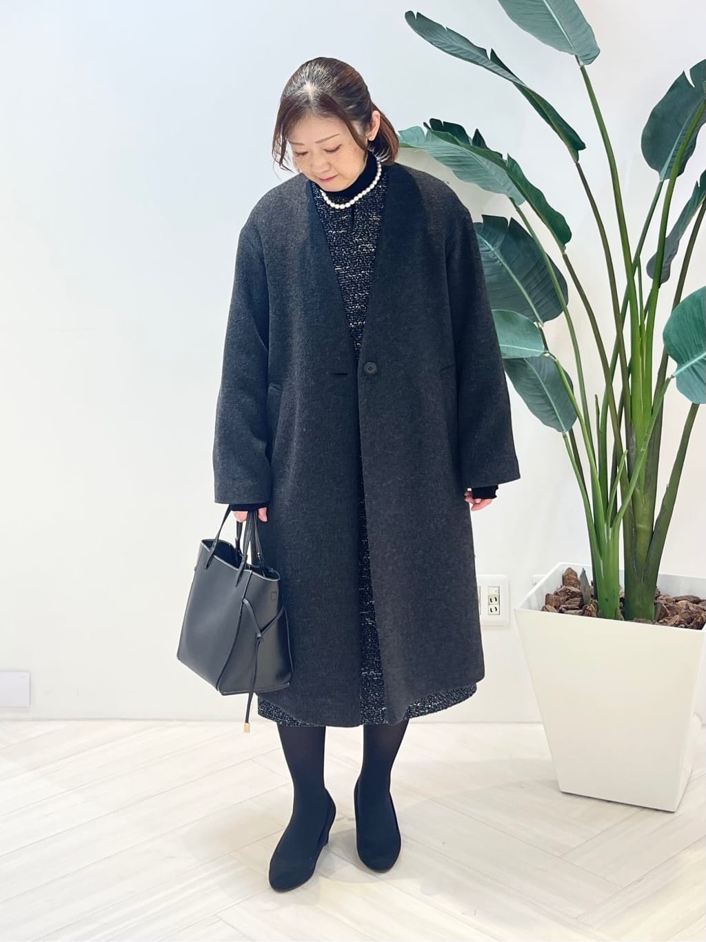 Tomoさんの「UNTITLED｜【軽量／ウール混】ライトフォルム ロングコート」を使ったコーディネート