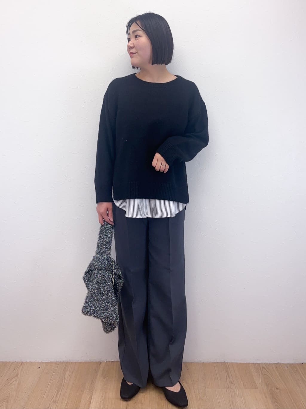 Takeさんの「OPAQUE.CLIP｜リラクシークルーネックニット【洗濯機OK】」を使ったコーディネート