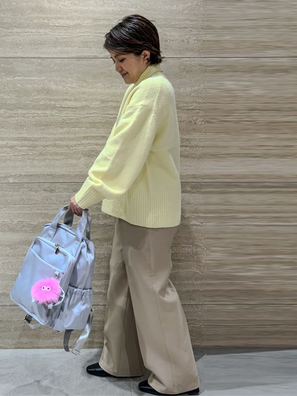 NAMIさんの「OPAQUE.CLIP｜ふわふわハイネックニット【洗濯機OK】」を使ったコーディネート