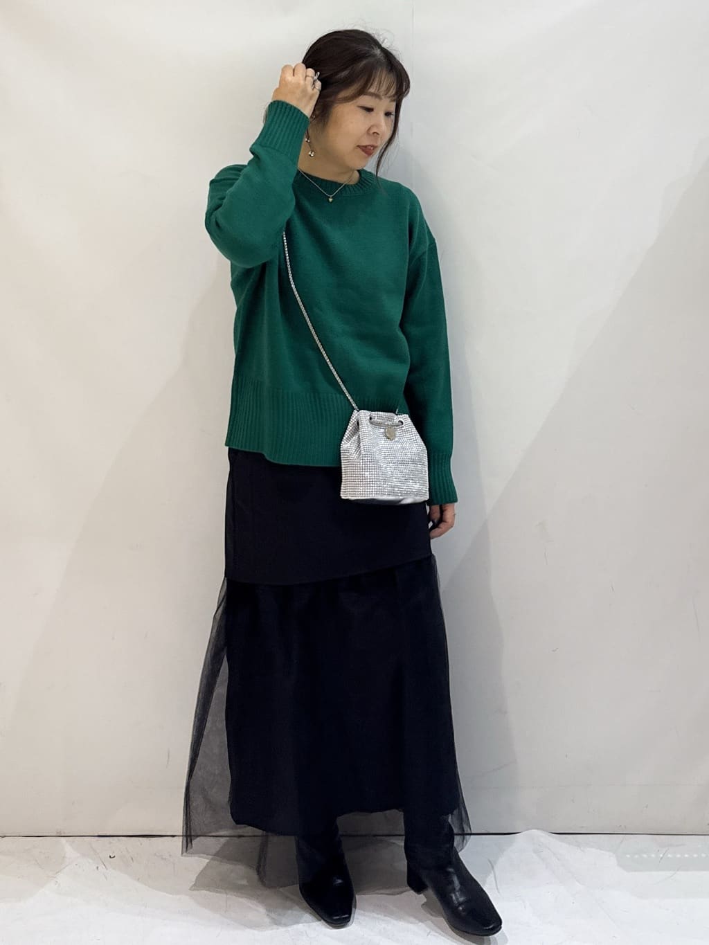 nakkoさんの「OPAQUE.CLIP｜チュールドッキングデザインスカート【洗濯機OK】」を使ったコーディネート