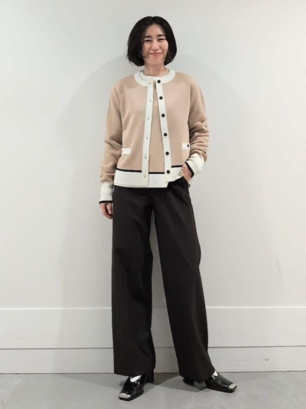 ミズタさんの「UNTITLED｜【アンサンブル可/ジャケット風】ウールミラノリブカーディガン」を使ったコーディネート
