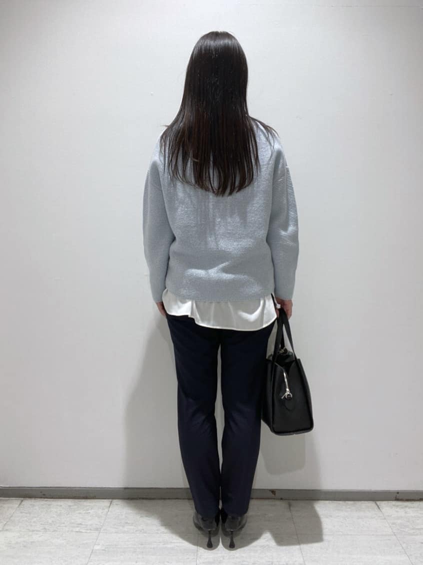 meiさんの「INDIVI｜【洗える／大人ラメ】カラーMIXボトルネックニット」を使ったコーディネート