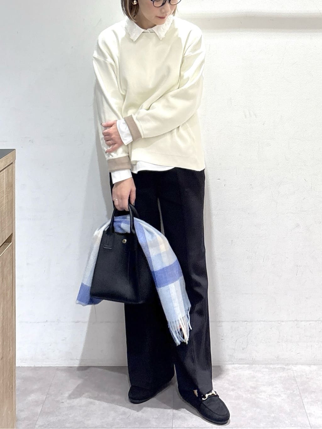 たけねぇさんの「OPAQUE.CLIP｜サイド編地切替ニットトップス／セットアップ対応【洗濯機OK】」を使ったコーディネート