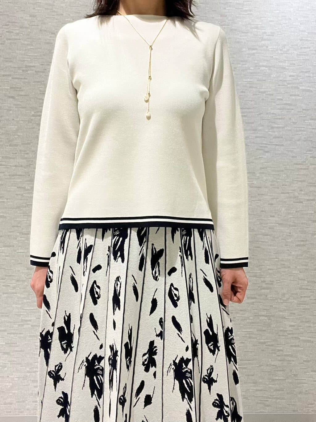 marikoさんの「Reflect｜【セットアップ可】ダブルジャカードニットプルオーバー」を使ったコーディネート