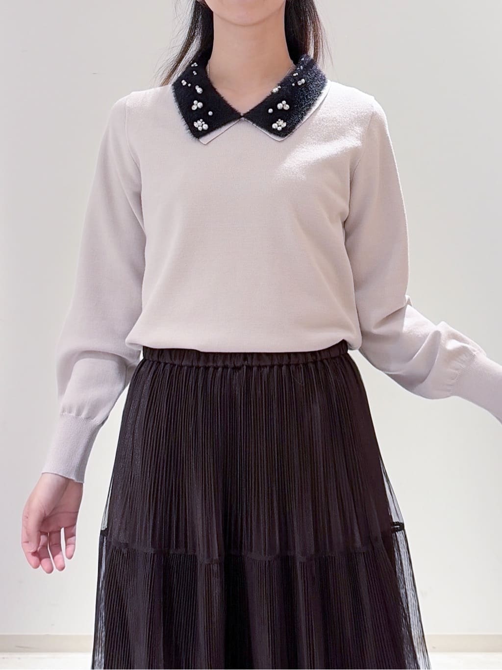yurinaさんの「index｜リバーシブルチュールティアードフレアスカート【洗濯機OK】」を使ったコーディネート