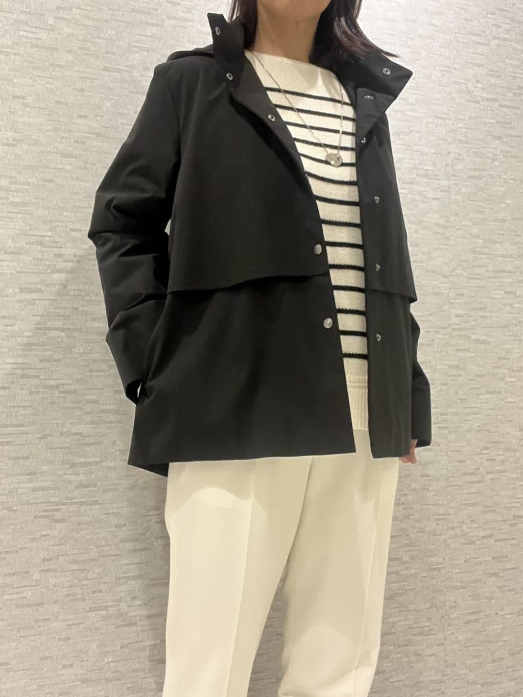 marikoさんの「Reflect｜【すっきり見え／フード取り外し可／通勤におすすめ◎】ライティアウター」を使ったコーディネート