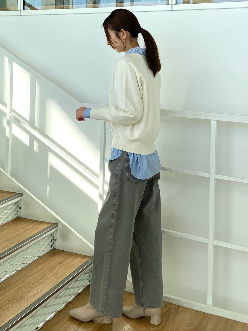 めぐさんの「OPAQUE.CLIP｜スウェットライクニット【洗濯機OK】」を使ったコーディネート