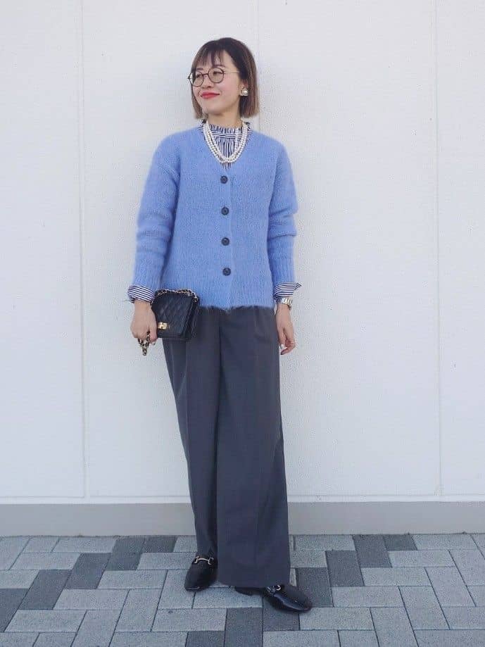 MUTSUKOさんの「UNTITLED｜【ゆったり】アルパカ混シャギー カーディガン」を使ったコーディネート