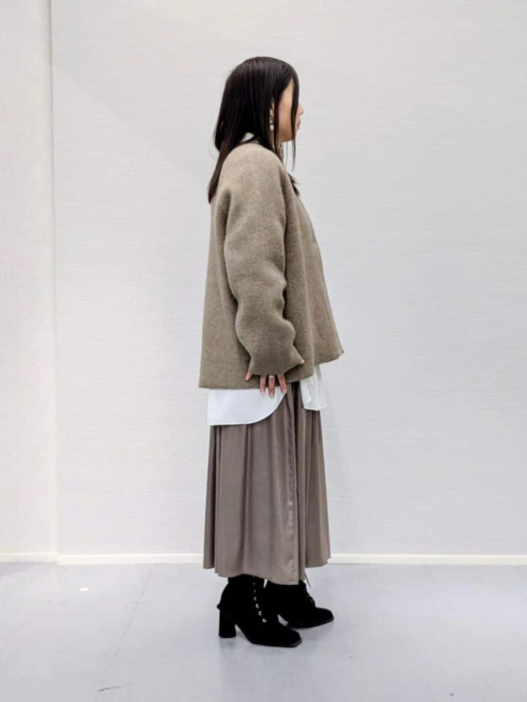 makkyさんの「UNTITLED｜【軽アウター/ミドル丈】ウールニットコーディガン」を使ったコーディネート