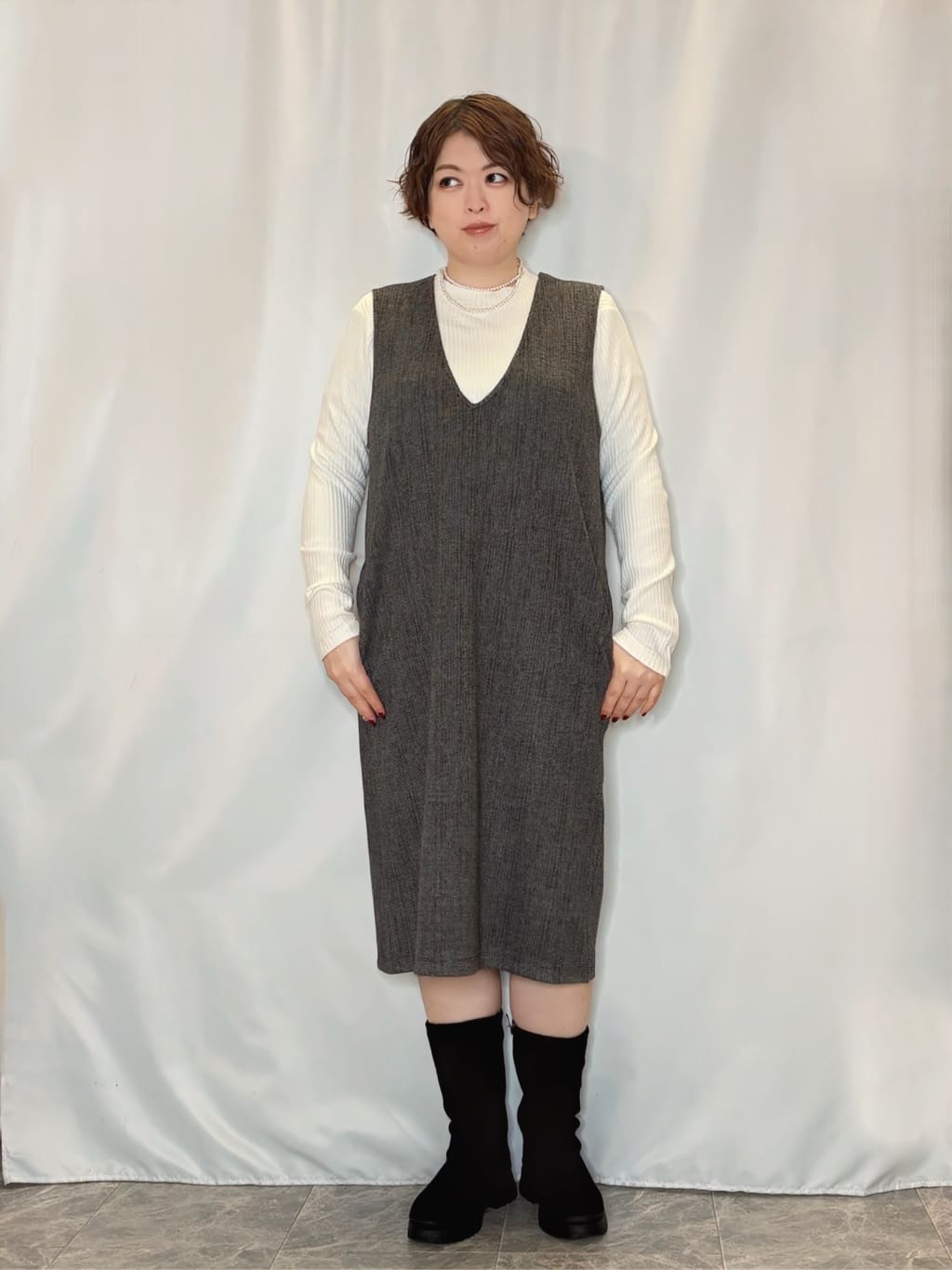 たみさんの「SHOO･LA･RUE｜【撥水/フード取り外し可】冬に嬉しいこだわり満載 ひょうたん柄キルトコート」を使ったコーディネート