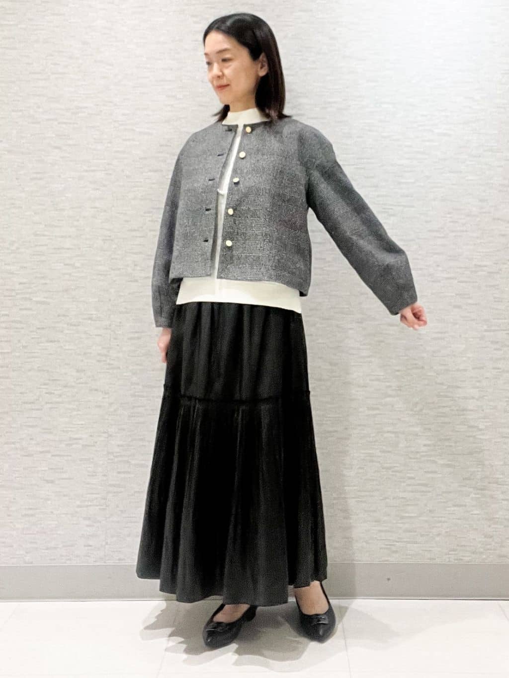 marikoさんの「Reflect｜アーガイル柄ハイネックニット」を使ったコーディネート