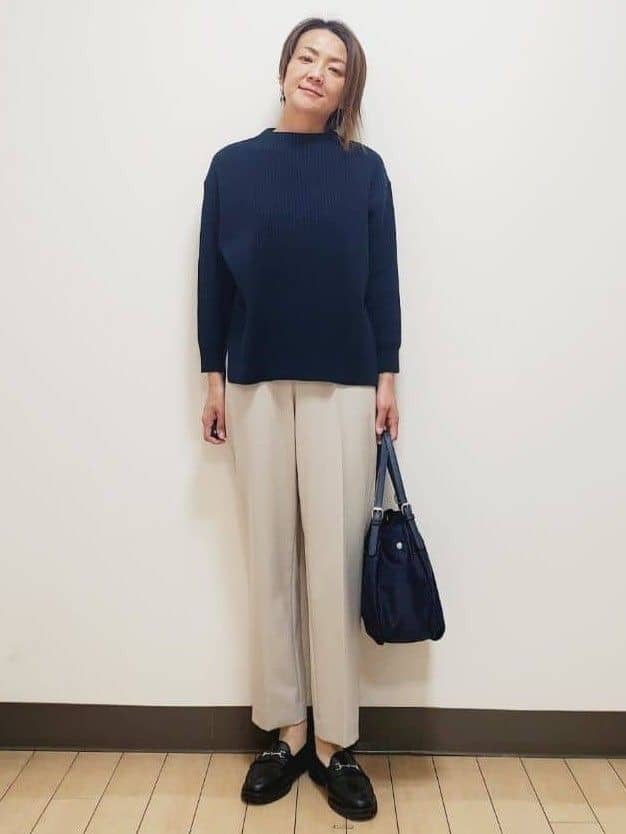 yuuさんの「Reflect｜【腰周りカバー／長め丈】モックネックニットプルオーバー」を使ったコーディネート