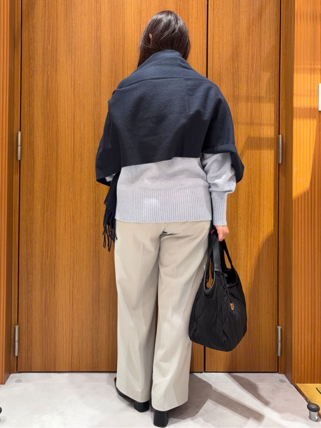 アスカさんの「index｜選べる2丈 ハイネックカラーミックスラメニット【洗濯機OK】」を使ったコーディネート