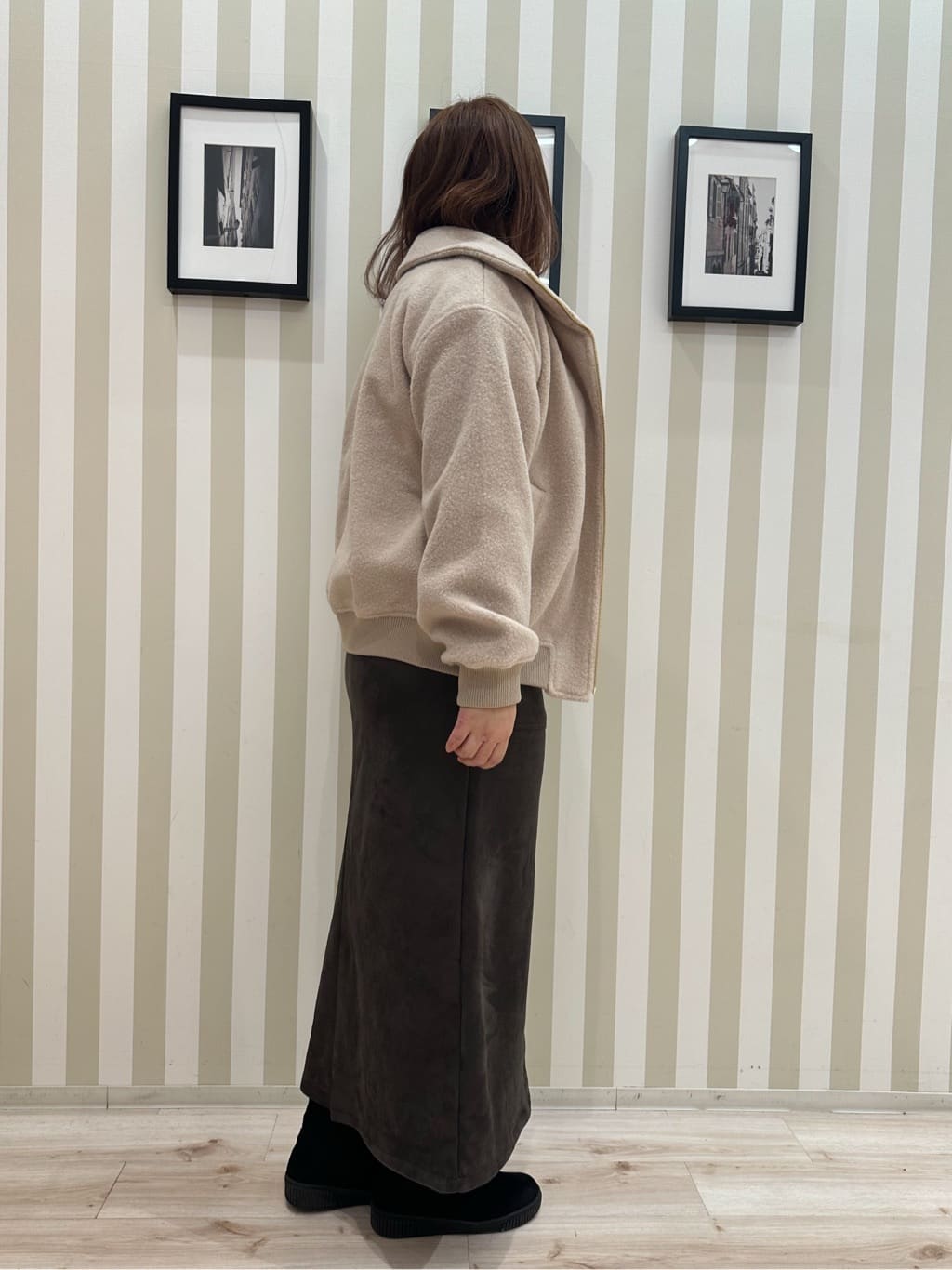 みさぼうさんの「SHOO･LA･RUE｜【S-LL】軽くてふんわりあたたかい スライバージャケット」を使ったコーディネート
