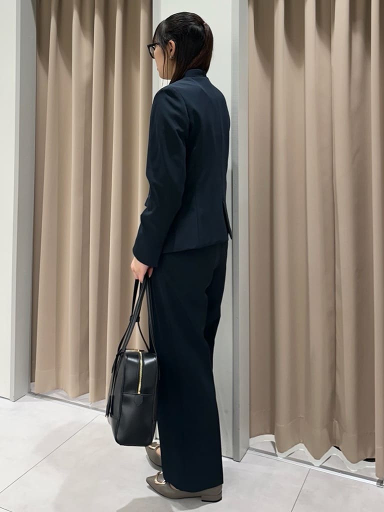 cottonさんの「THE SHOP TK｜【通勤スタイルに】ダブルクロス ノーカラージャケット/セットアップ可」を使ったコーディネート