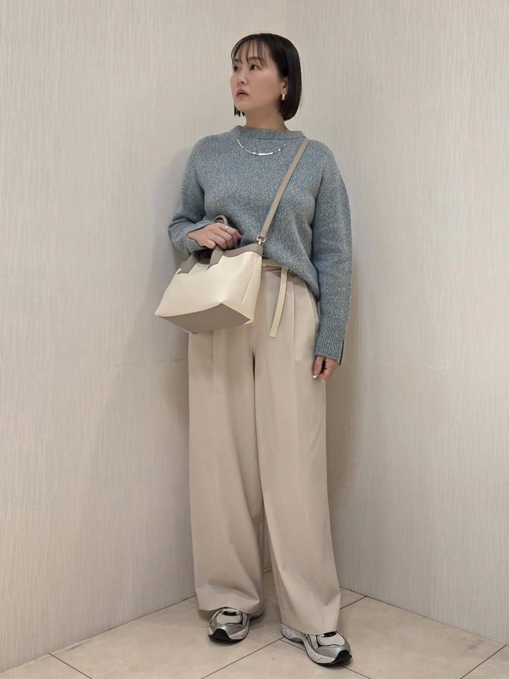 naokoさんの「UNTITLED｜【ゆったり】三つ杢カラーニット」を使ったコーディネート