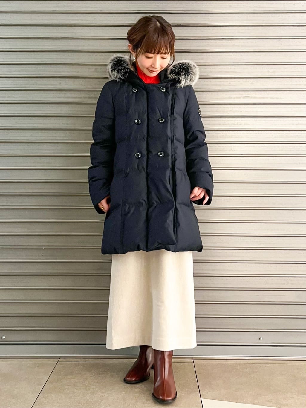 じゅんさんの「DRESSTERIOR｜コーデュロイジャージタイトスカート」を使ったコーディネート