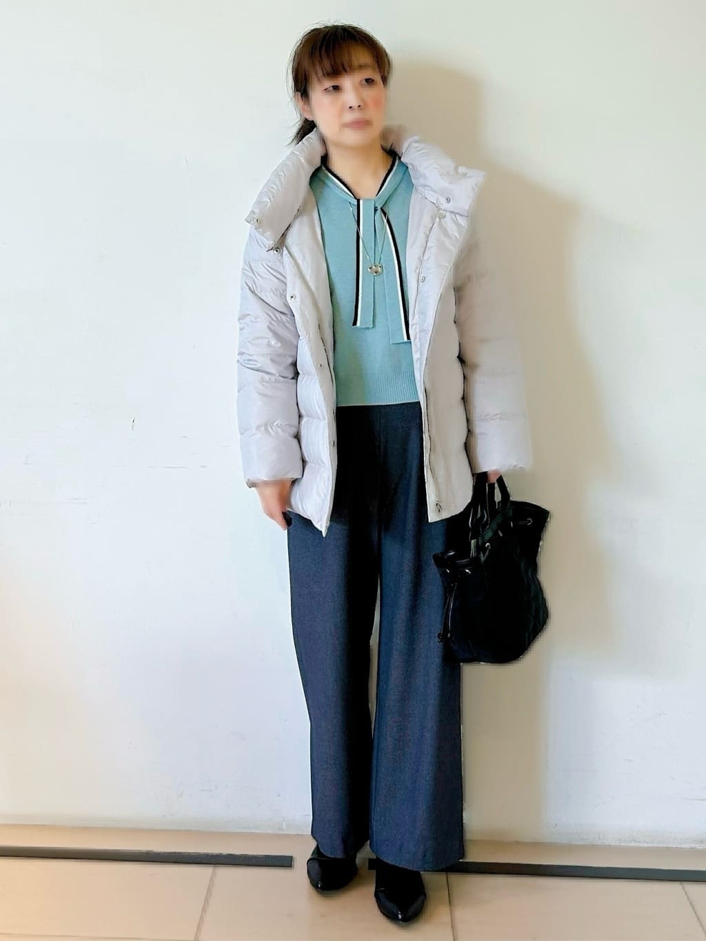 ひーさんの「Reflect｜【SS-4Lサイズ】フーデッドミドルダウンコート」を使ったコーディネート