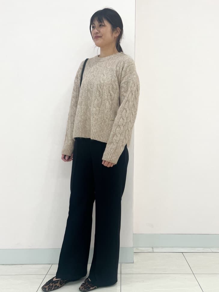 なおさんの「index｜MIXミドルゲージケーブルニット【洗濯機OK】」を使ったコーディネート