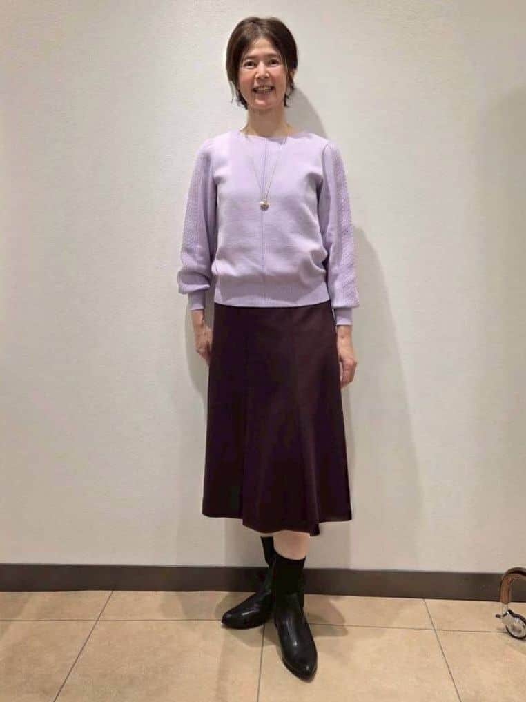 Rumiさんの「Reflect｜【SS-4Lサイズ／衿が顔に当たらない◎】スタンドネックミドルコート」を使ったコーディネート