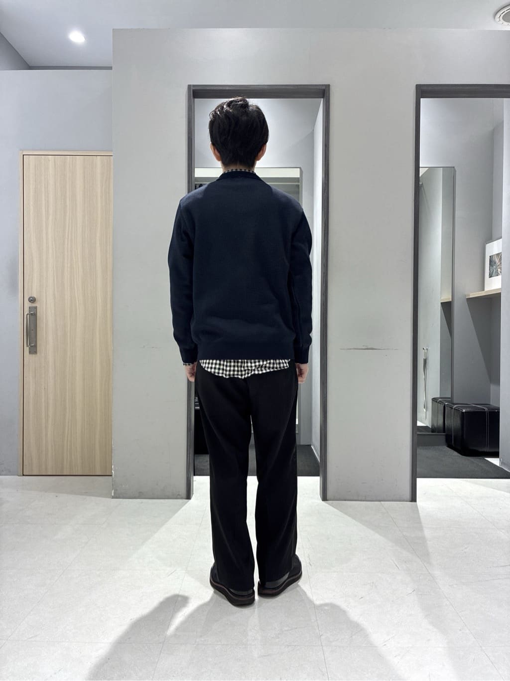 わいずみさんの「TAKEO KIKUCHI｜【Made in JAPAN】ビッグチェック＆スライドパズル柄 ニット」を使ったコーディネート
