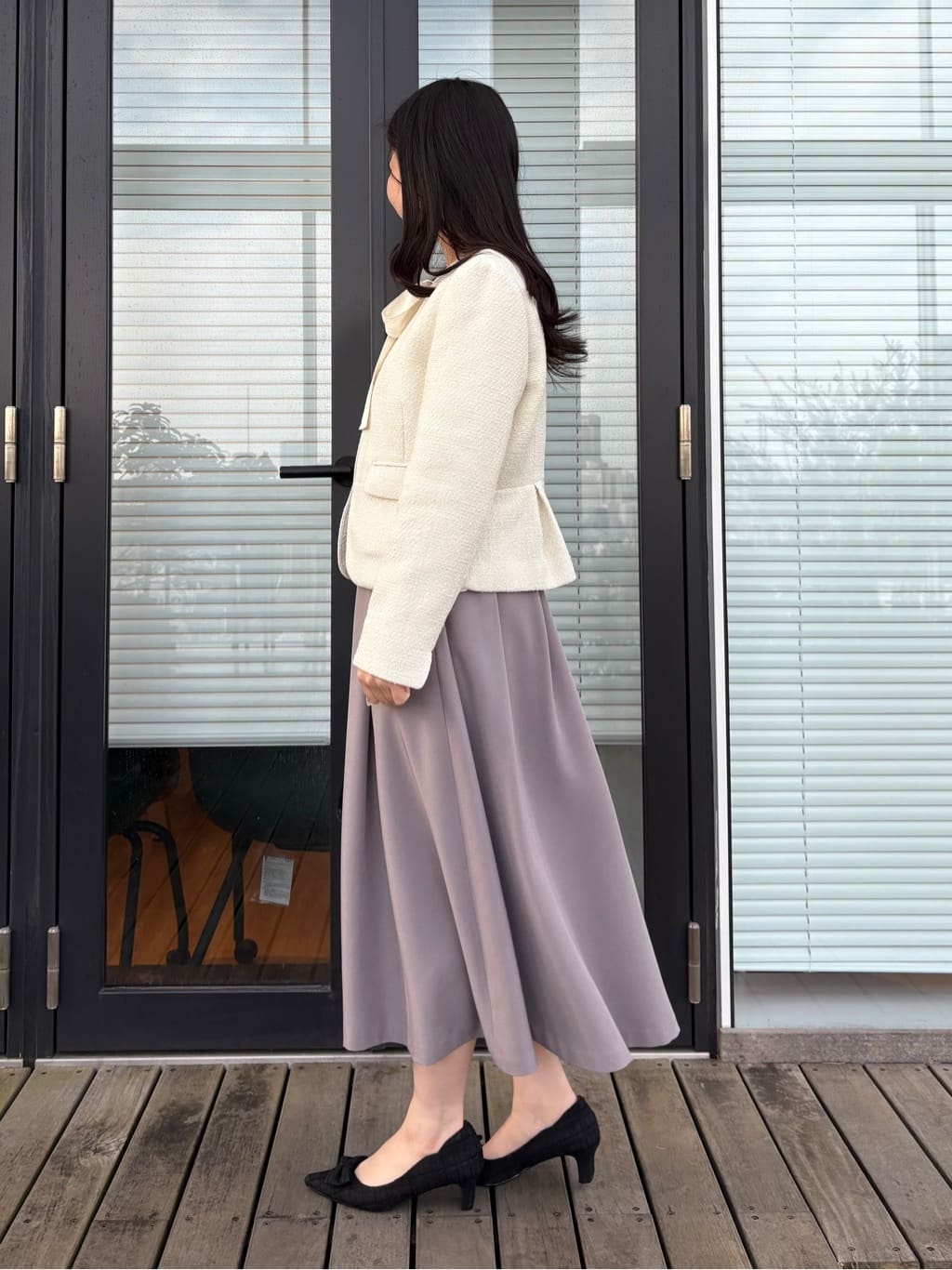AOIさんの「Couture brooch｜【ハレの日・通勤】カルゼスラブツイードジャケット」を使ったコーディネート