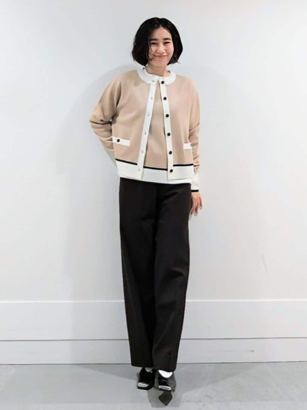 ミズタさんの「UNTITLED｜【アンサンブル可/ジャケット風】ウールミラノリブカーディガン」を使ったコーディネート