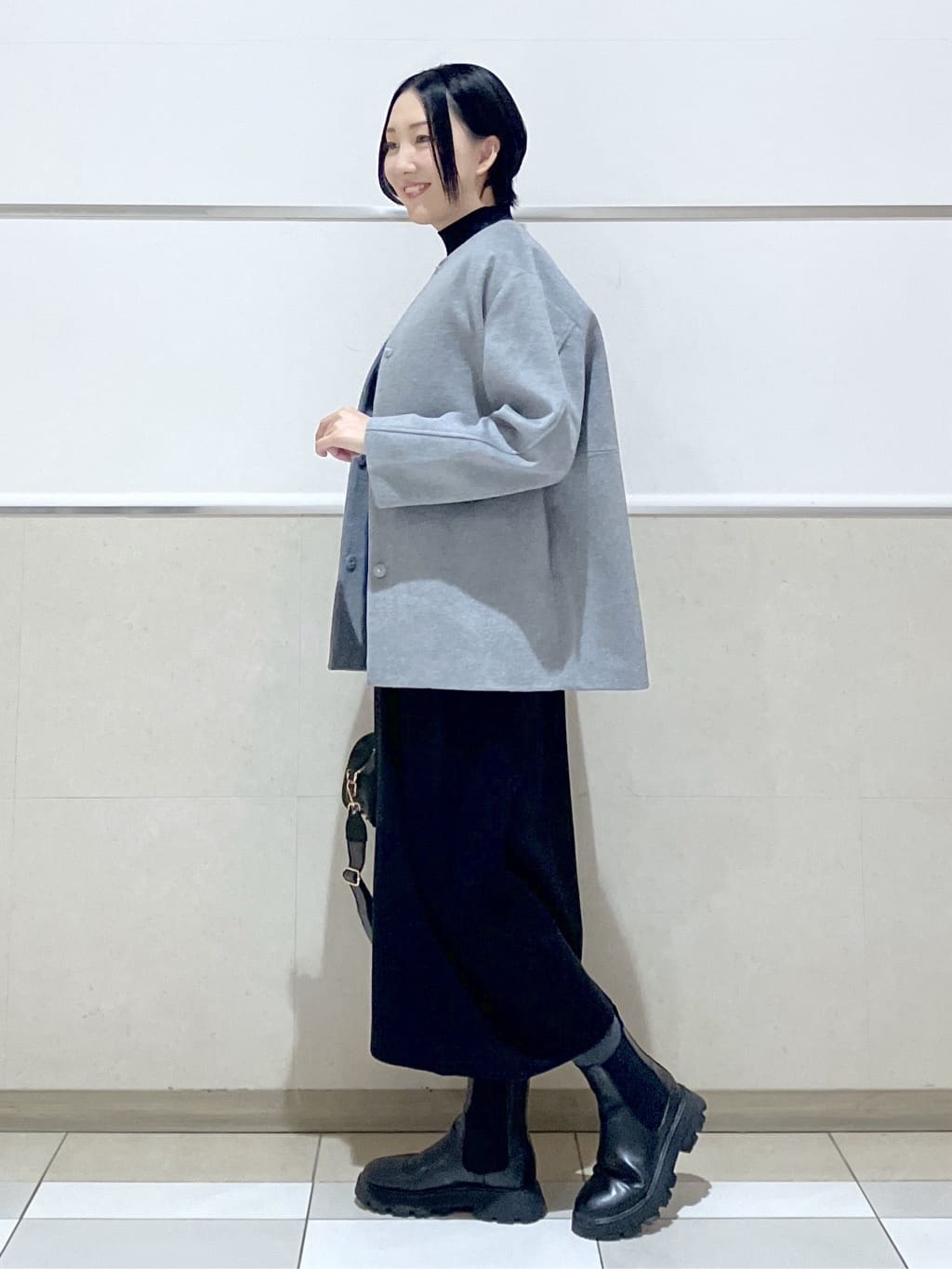 eriko さんの「Dessin｜ウール混クルーネックコート」を使ったコーディネート