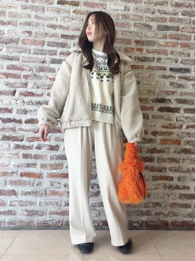 tokiさんの「THE SHOP TK｜上品さと少しの遊び心を モール求心柄ニット」を使ったコーディネート