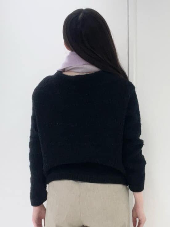 moeさんの「UNTITLED｜【ツイード調/コンパクト丈】ブークレーボートネックニット」を使ったコーディネート